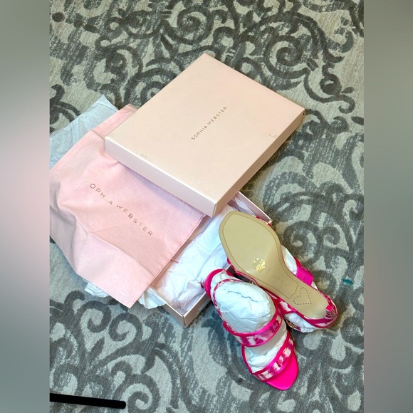 Brand new Sophia Webster sandals with dust bag, shoe box, and extra heel cover. - Picture 1 of 3